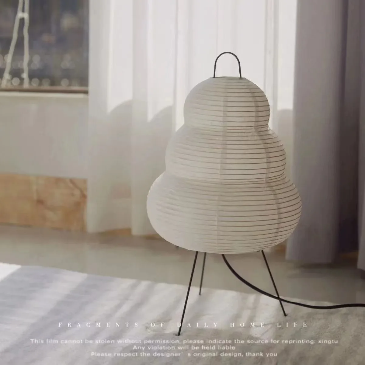 Floor Lamp Tripod - Lampu Lantai Tripod Wabi-sabi Jepang Kertas