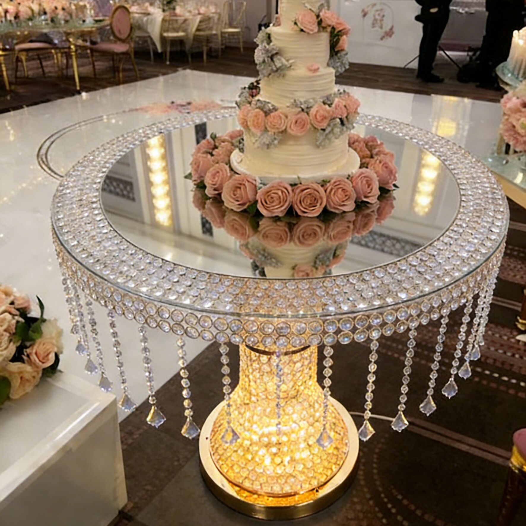 Lighting Decoration Stand - Stand Kue Pernikahan Kristal Mewah dengan