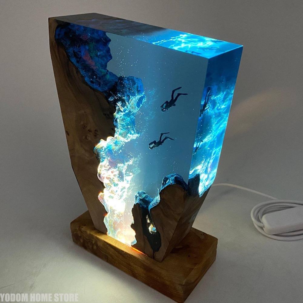 Lighting World Decor - Lampu Meja Resin Organisme Dunia Laut