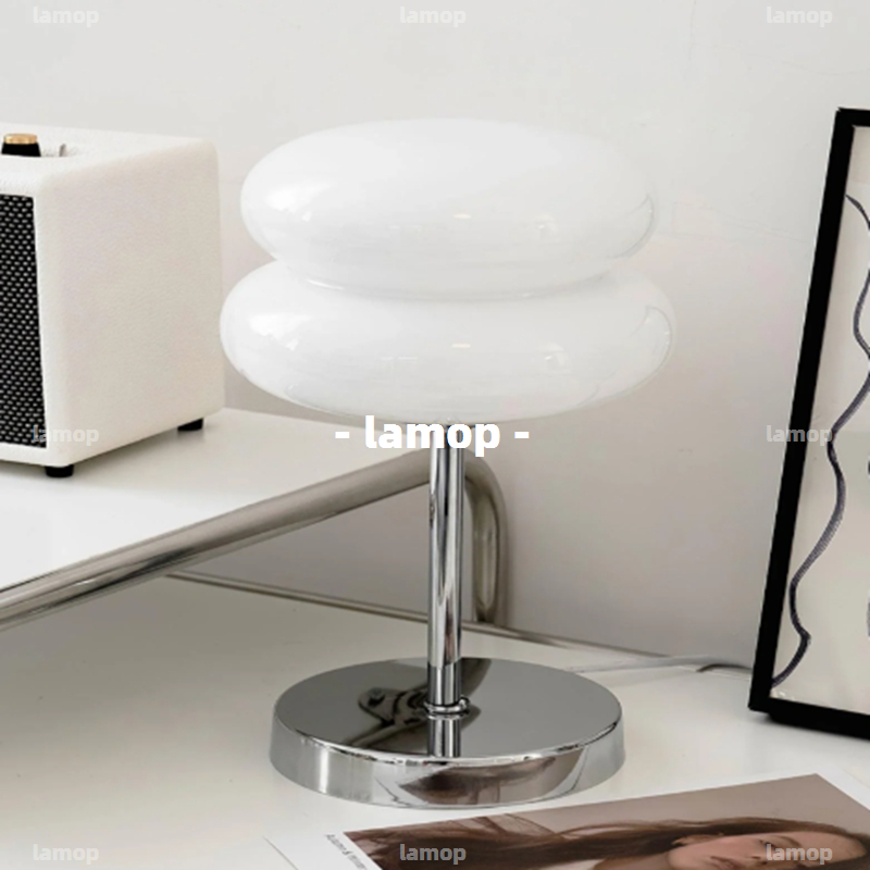 Lighting Table Decor - Lampu Meja Bauhaus Cream-Globe Minimalis Abad
