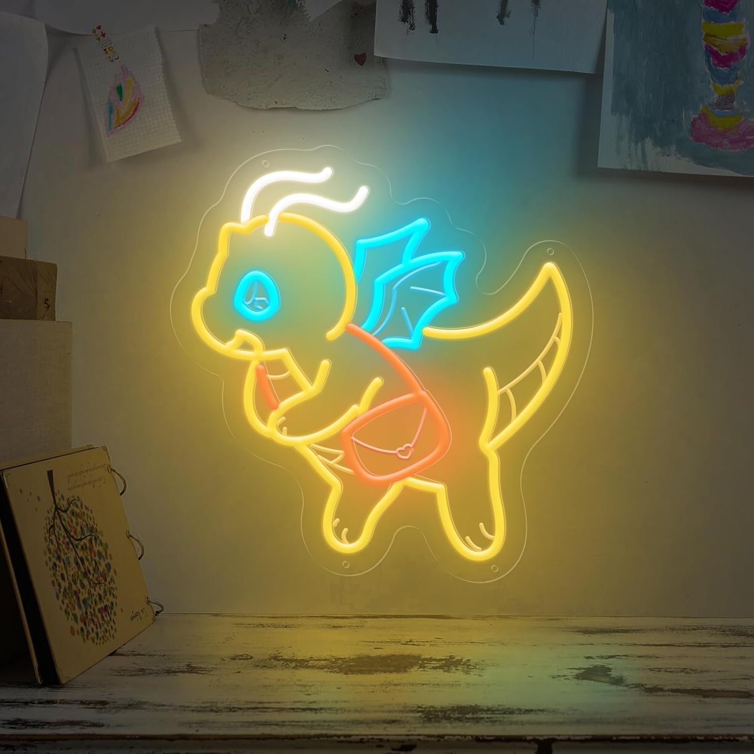 Outdoor Lighting Decor Ideas - Lampu Neon Dinosaurus Lucu yang Dapat