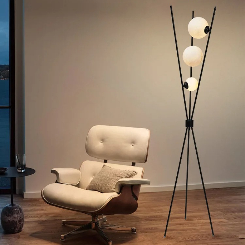 Floor Lamp Tripod - Lampu lantai tripod desain bulan, nuansa