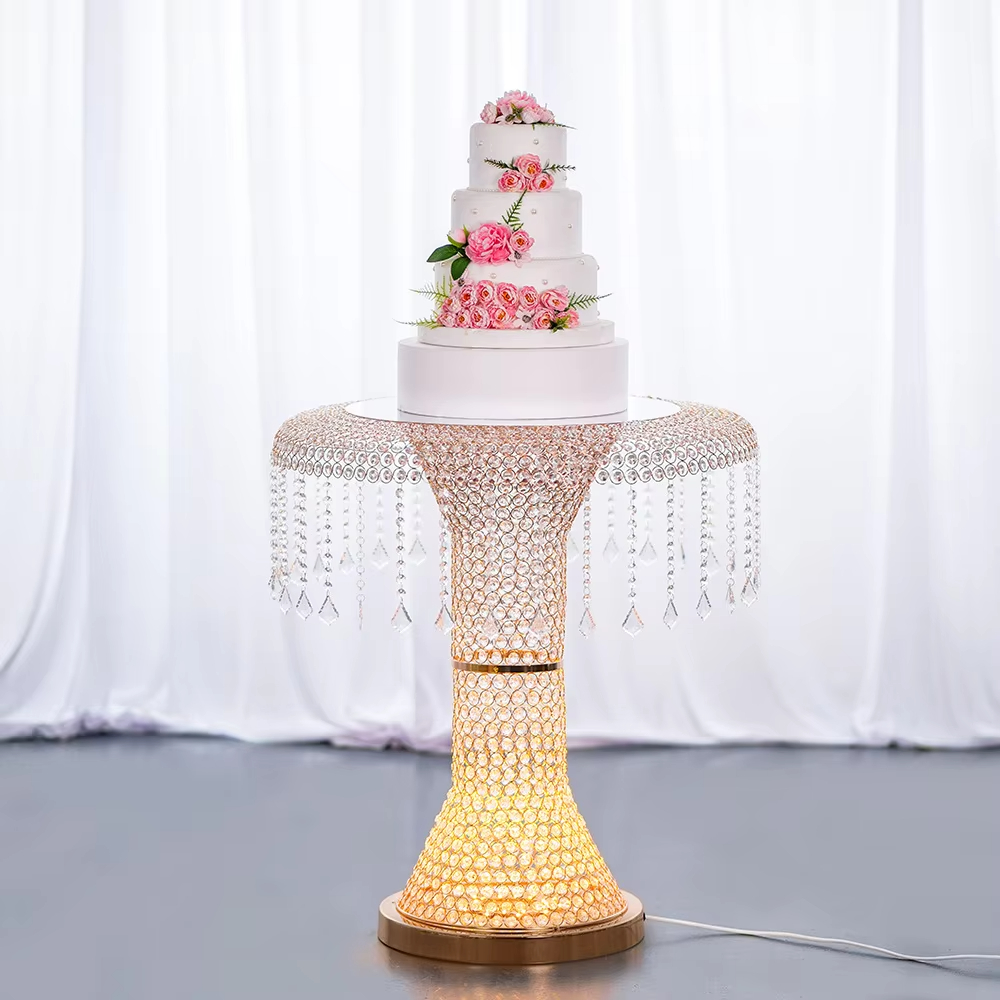 Stand Kue Pernikahan Kristal M - Lighting Decoration Stand ulasan dan harga