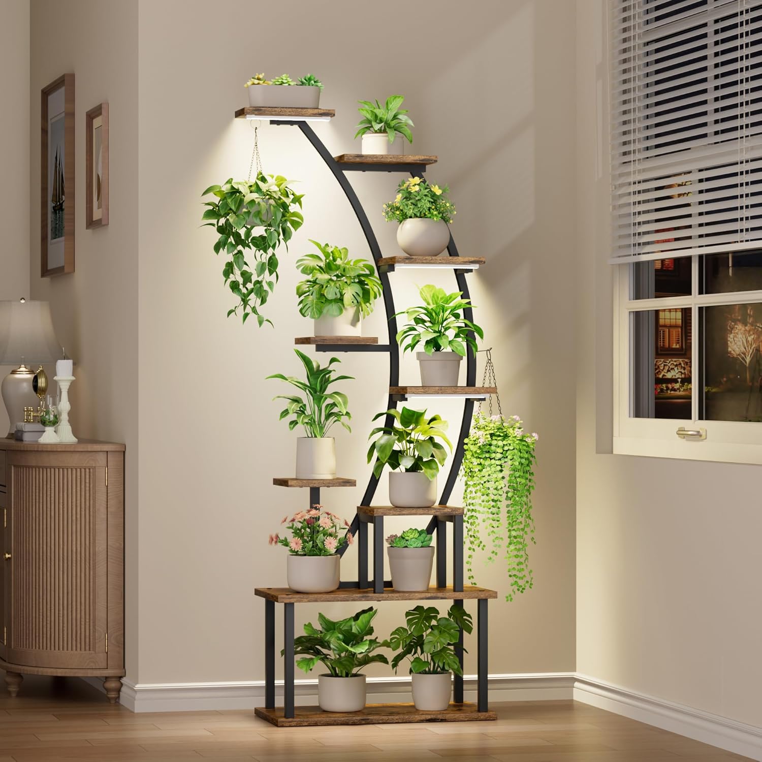 Rak Tanaman Indoor dengan Lamp - Lighting Decoration Stand ulasan dan harga