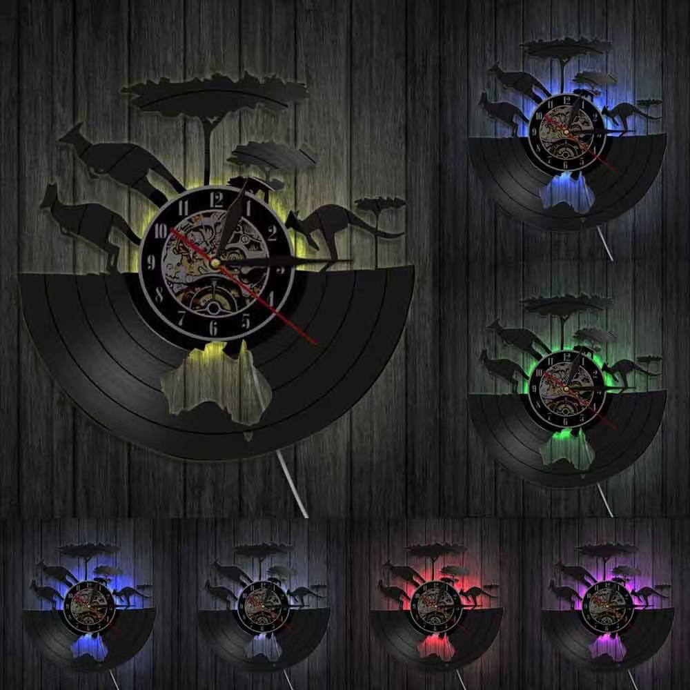 Jam Dinding Peta Siluet Kangur - Decor Lighting Australia ulasan dan harga