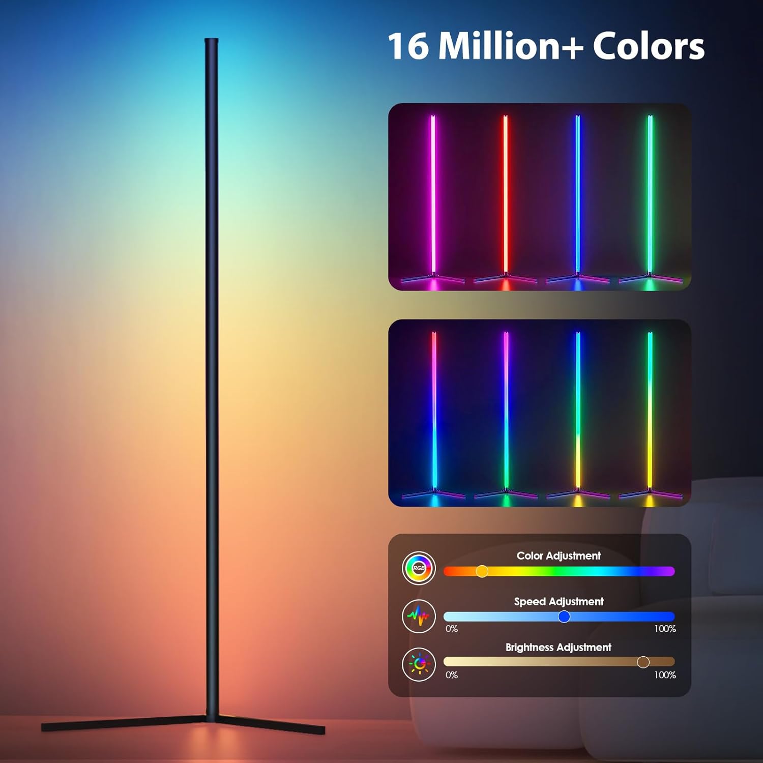 Lampu lantai warna mimpi RGB , - Floor Lamp Tripod ulasan dan harga