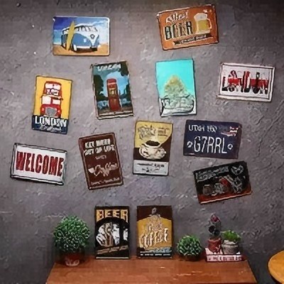 Papan Tanda Logam Retro 