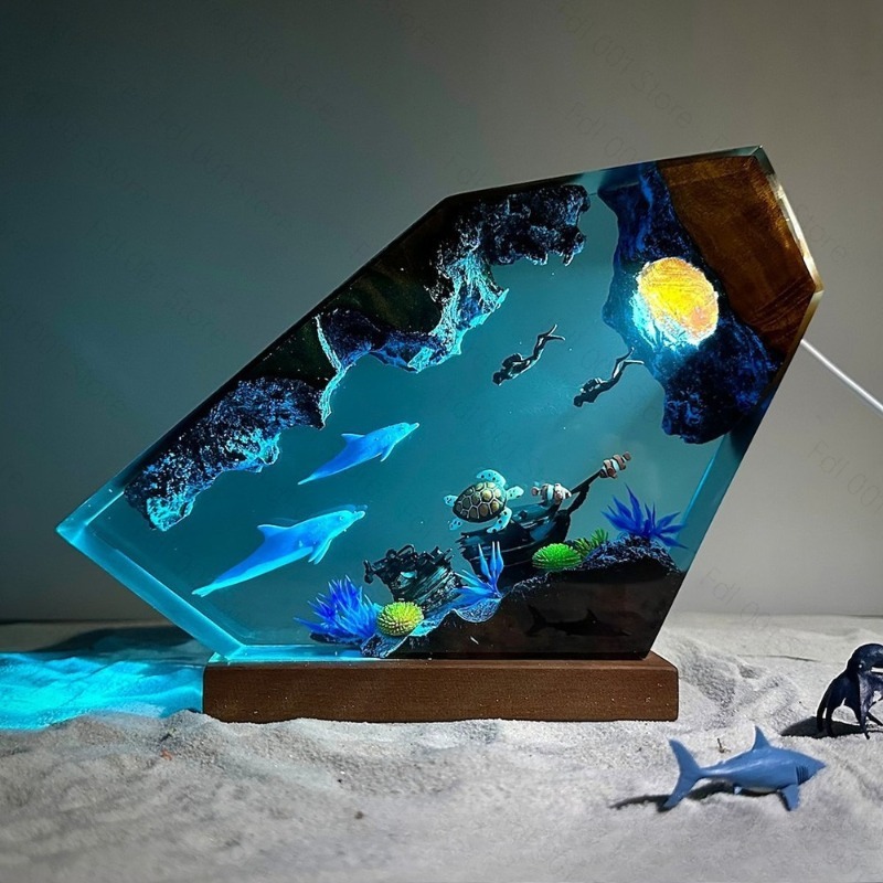 Lampu Malam Resin Lumba-lumba  - Lighting World Decor ulasan dan harga