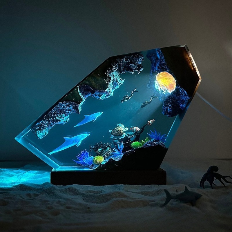 Lampu Malam Resin Lumba-lumba  - Lighting World Decor ulasan dan harga