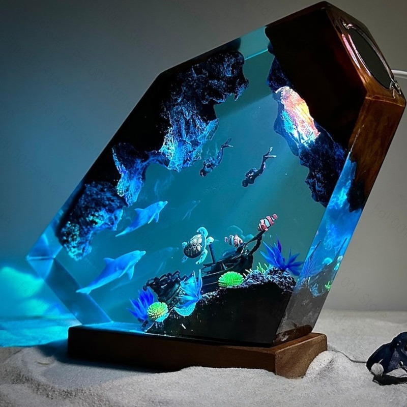 Lampu Malam Resin Lumba-lumba  - Lighting World Decor ulasan dan harga